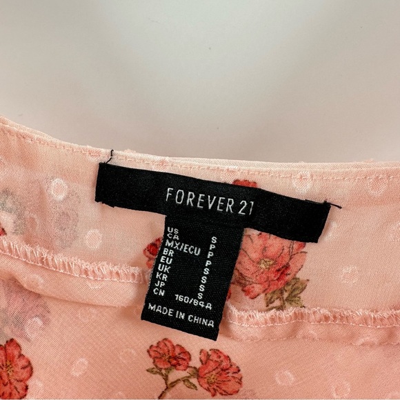 Forever 21 Pink Floral Ruffled Tank Top – Size Small - Picture 4 of 5